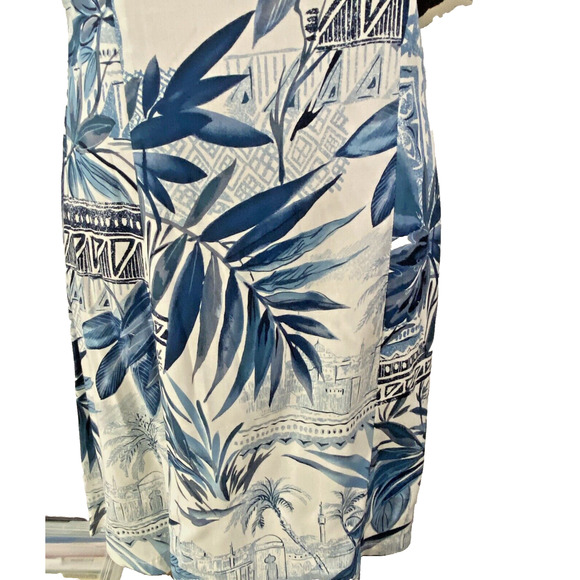 Tori Richard Honolulu Dress Made in Hawaii Short Sleeve Blue & White XS Vintage - Picture 12 of 12